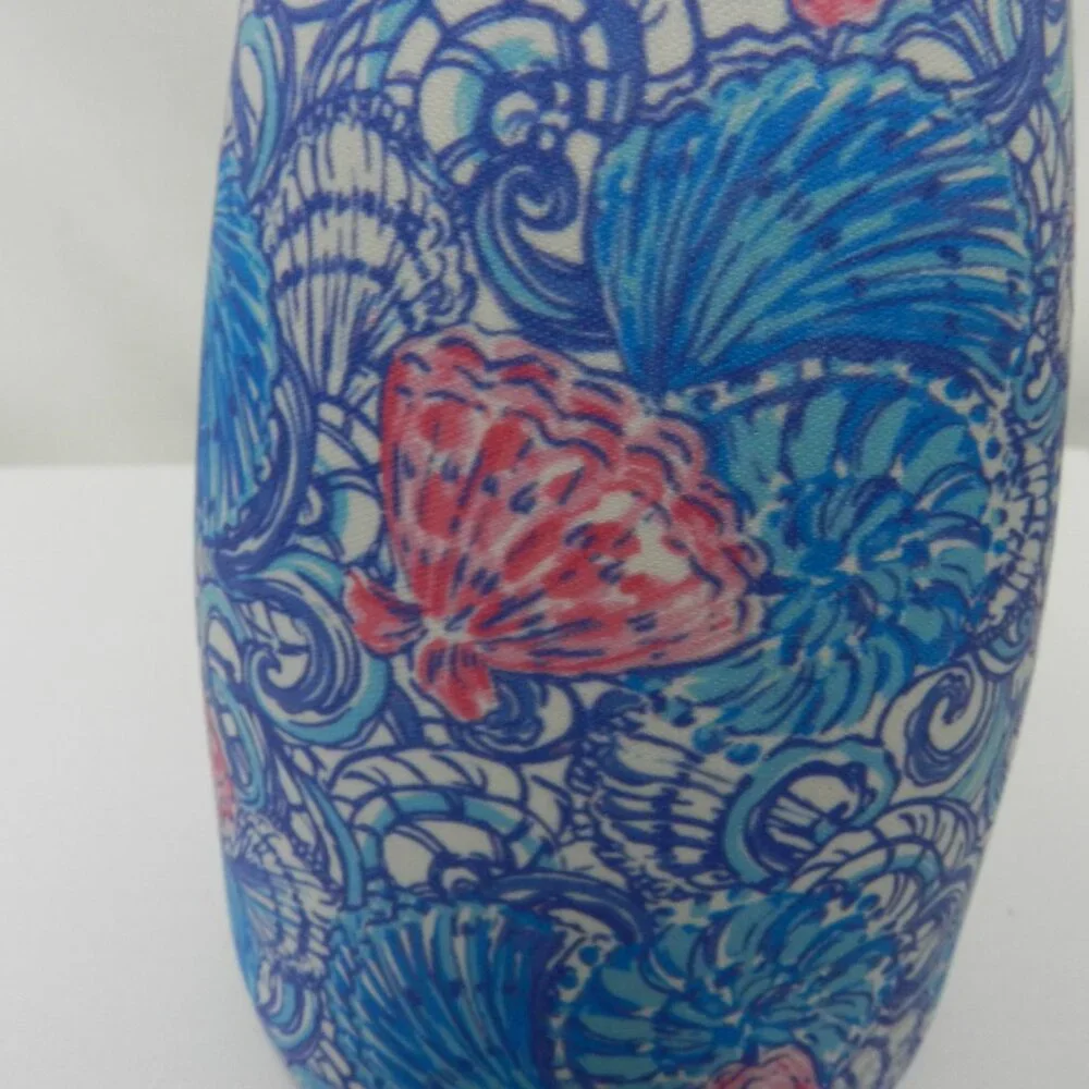 Lilly Pulitzer Raising Shell Glass Carafe Cork stopper & Koozie Sleeve 10